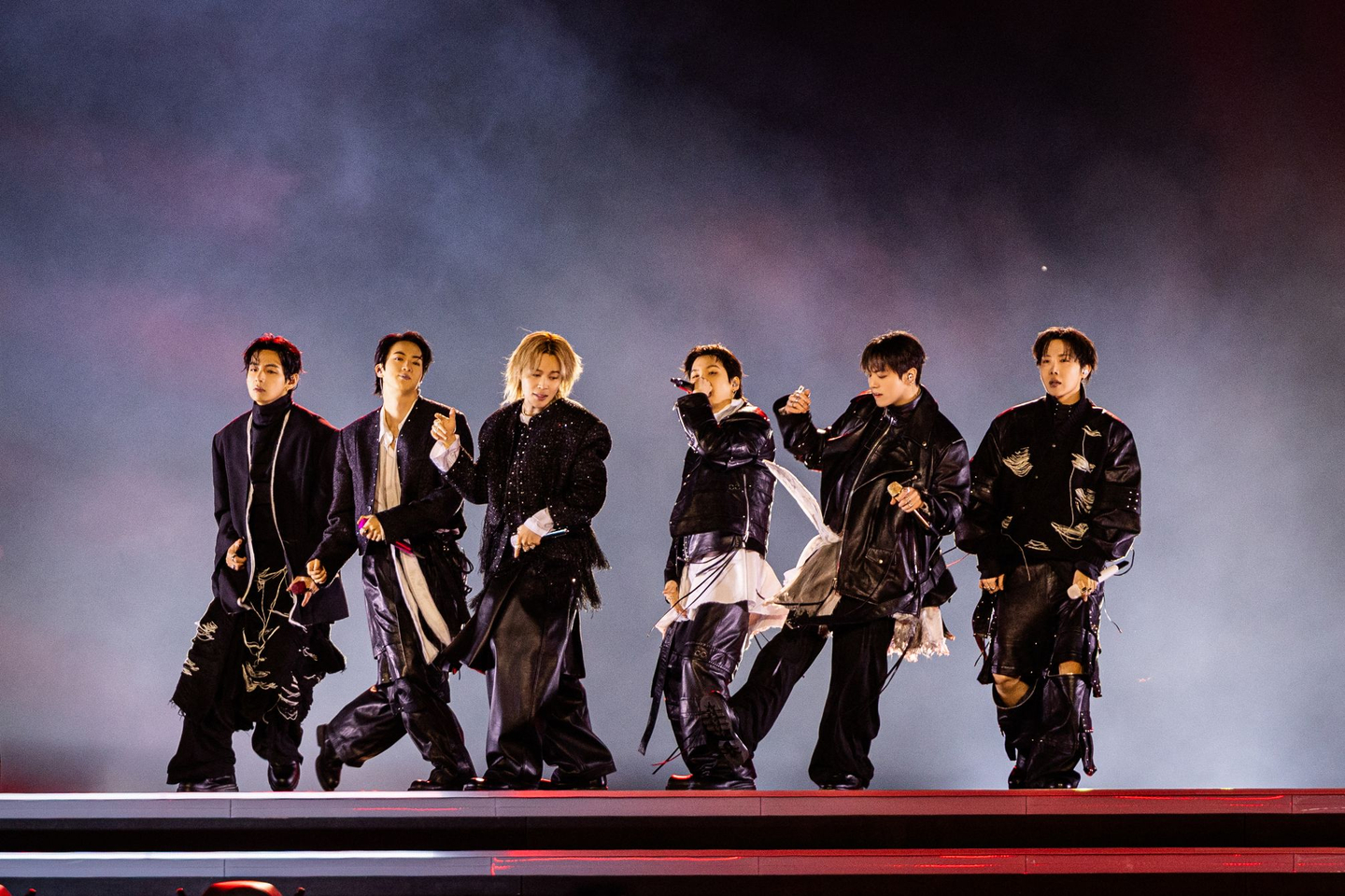 BTS performing during the BTS comeback show at Gwanghwamun Square in central Seoul on March 21. [BIGHIT MUSIC]