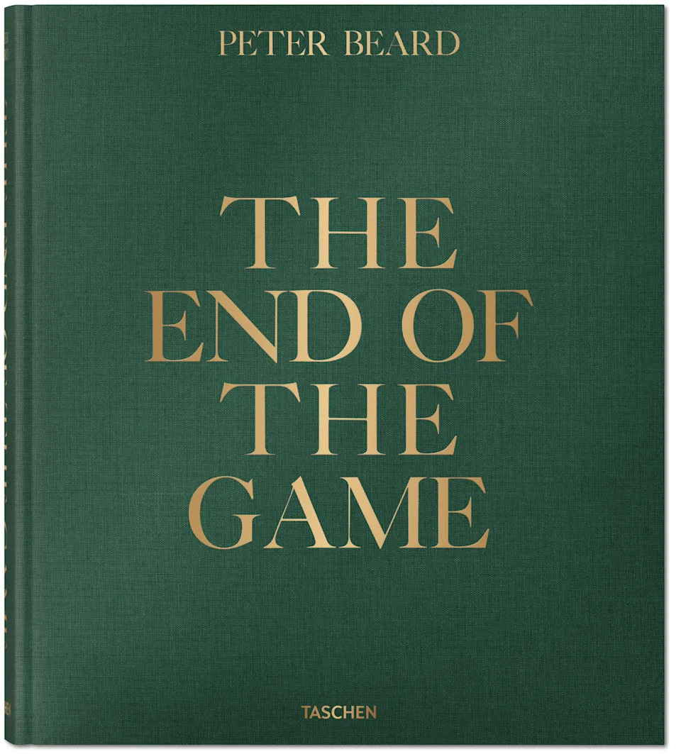 The dark green, textured cloth cover of a book titled 