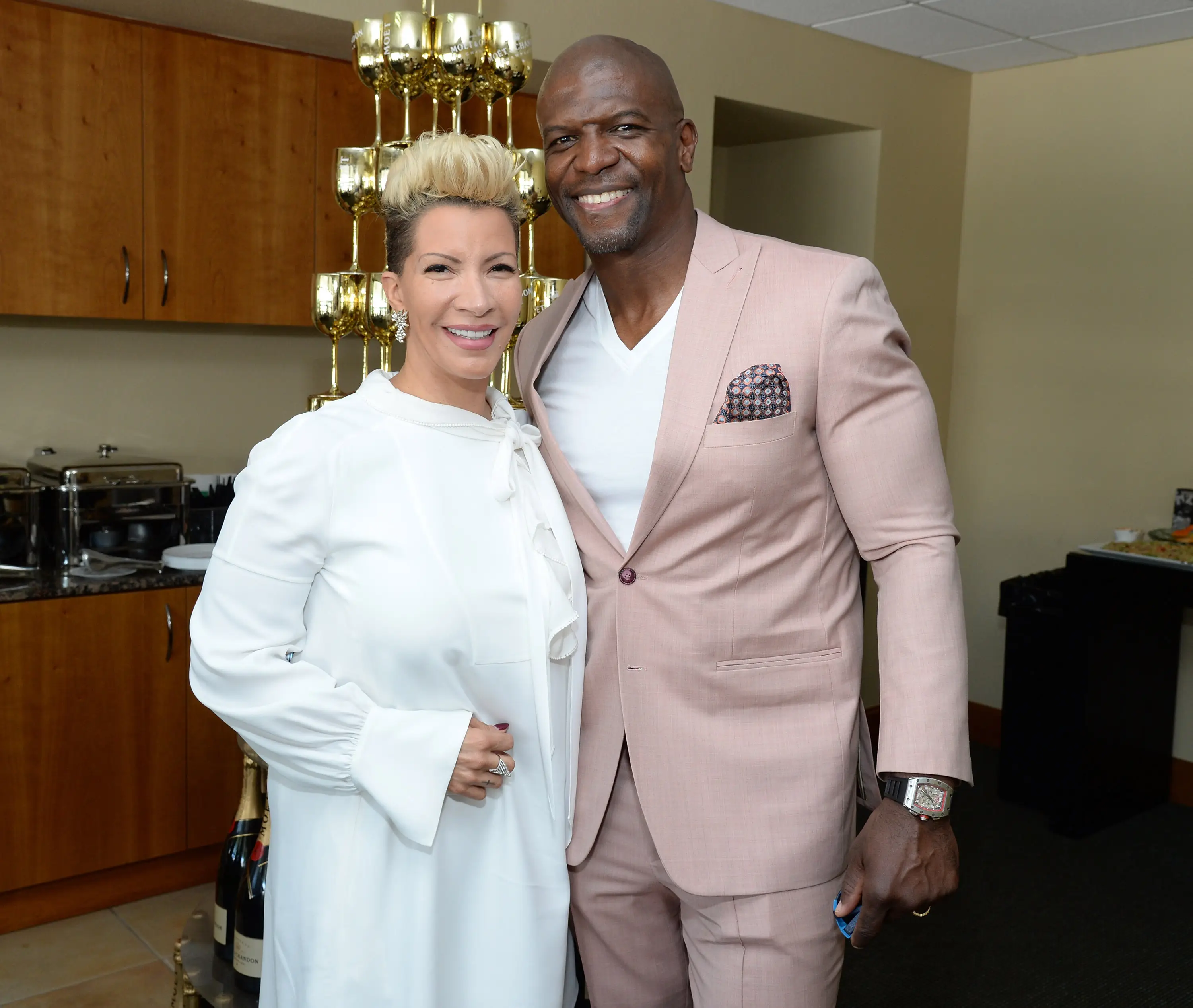 Rebecca King-Crews and her husband Terry (Michael Kovac/Getty Images for Moet and Chandon)