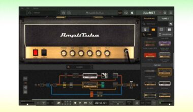 AmpliTube 5 interface, showing a number of amp simulations.