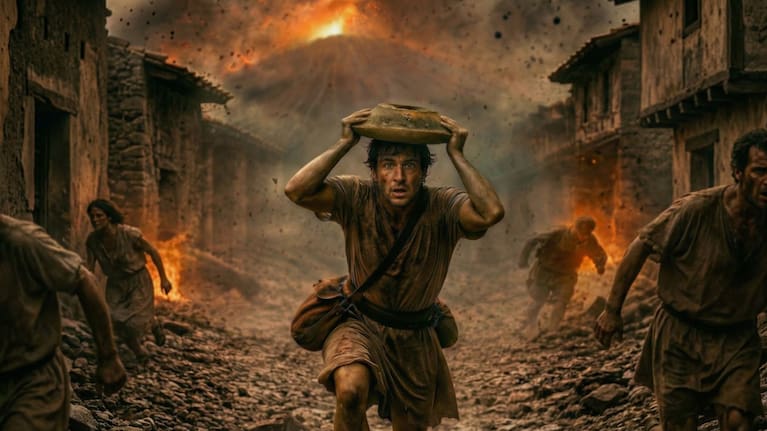 An AI reconstruction of a man killed in the AD 79 eruption of Mount Vesuvius. (Source: Pompeii Archaeological Park)