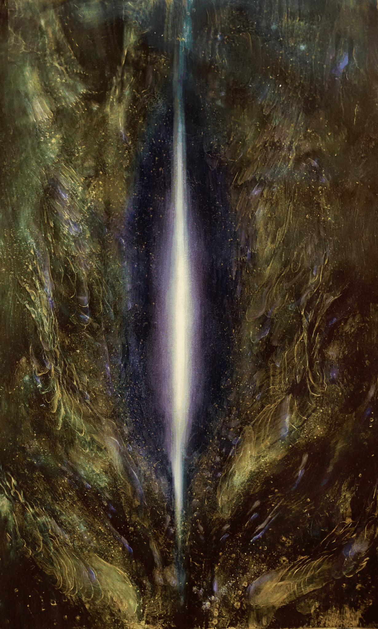 Blade, A2, Oil on Canvas (Natural Indigo & Bronze), 2024