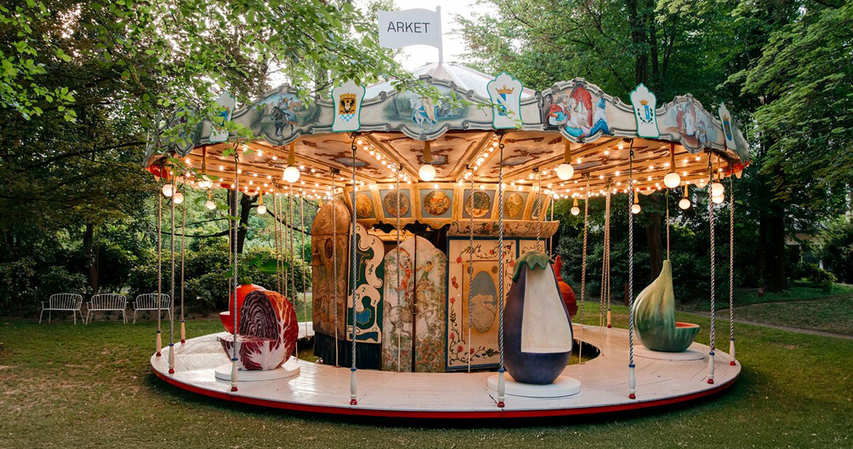 laila gohar spins a carousel of vegetables for arket during milan design week