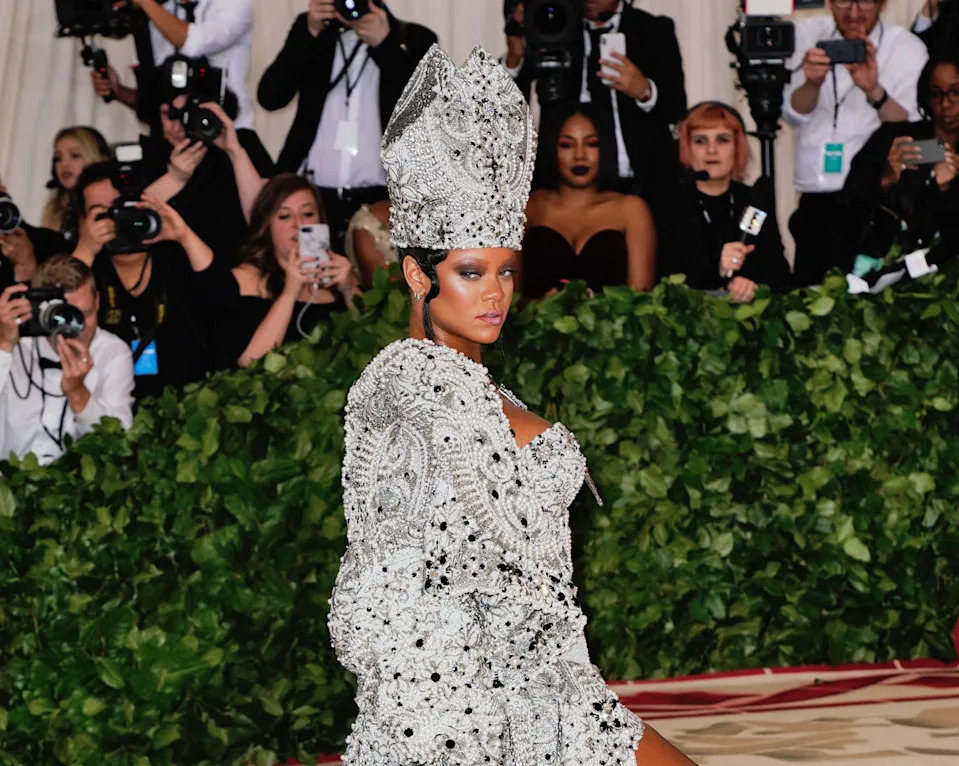Rihanna on the red carpet at the 2018 Met Gala.