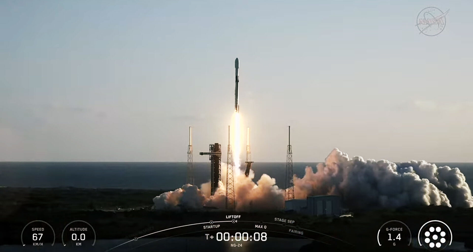 Northrop Grumman's Cygnus XL cargo spacecraft launches atop a SpaceX Falcon 9 from Cape Canaveral Space Force Station in Florida on April 1, 2026.