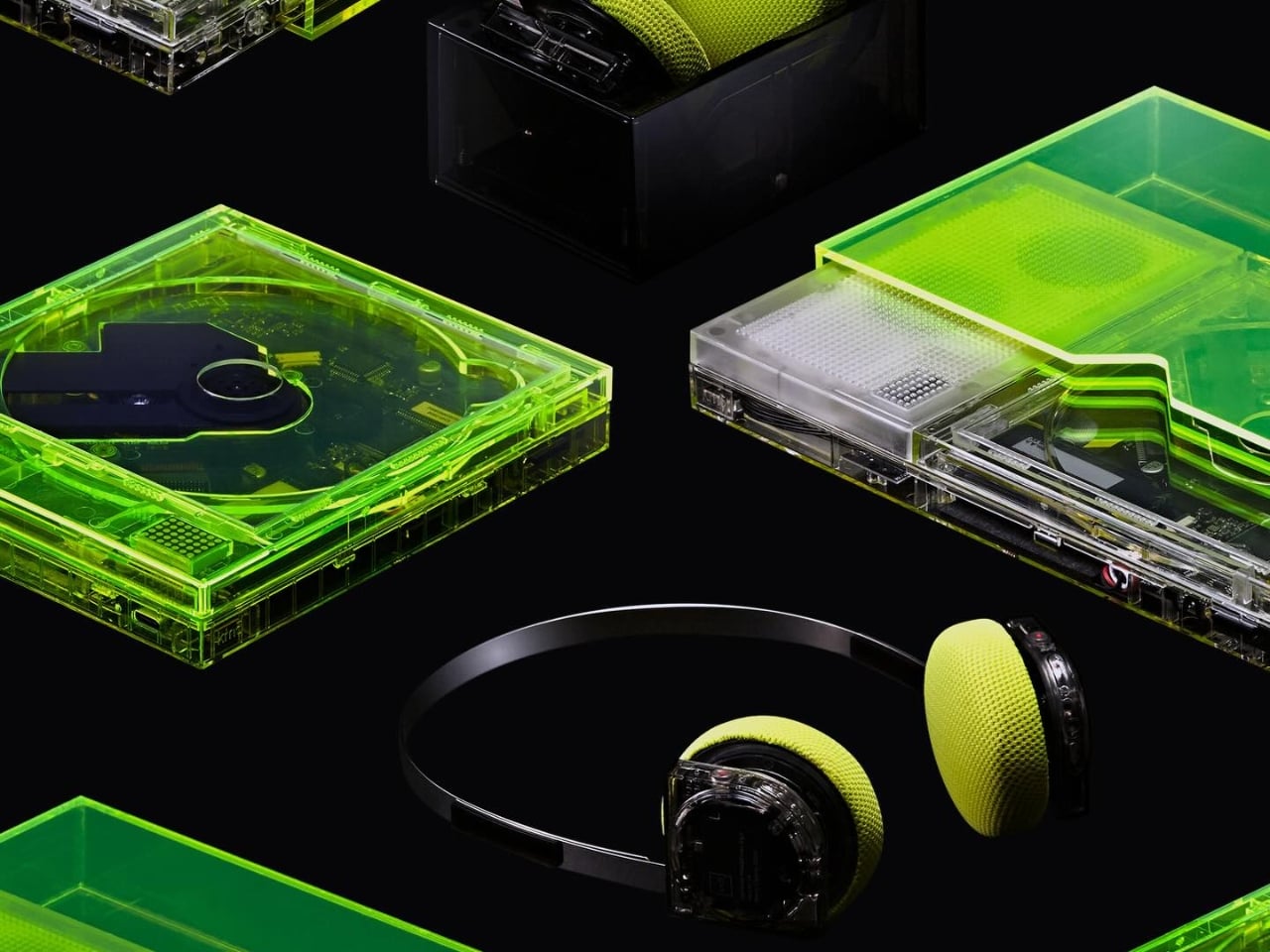 km5’s Neon Yellow CD Player Just Made the Circuit Board the Star