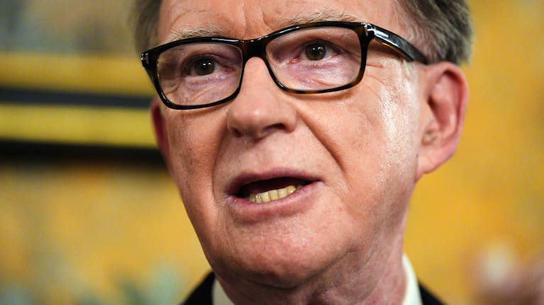 Britain's Ambassador to the United States, Peter Mandelson, speaks during a reception at the ambassador's residence.