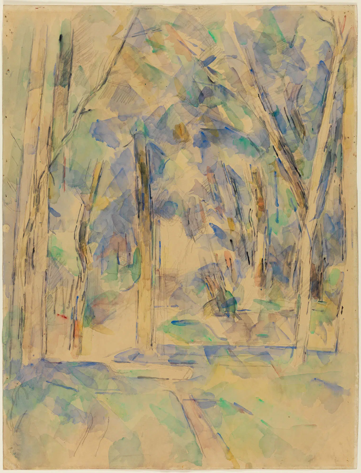 Paul Cézanne, “Trees Forming an Arch,” ca. 1904–5. Watercolor and graphite on buff wove paper.