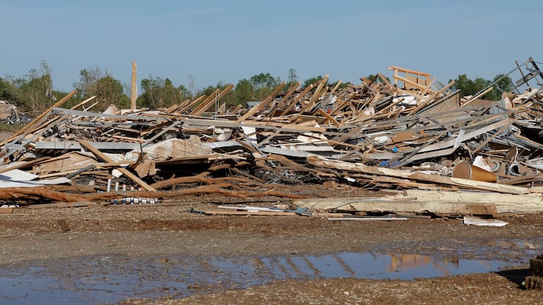 Buildings lie in shreds in Enid.