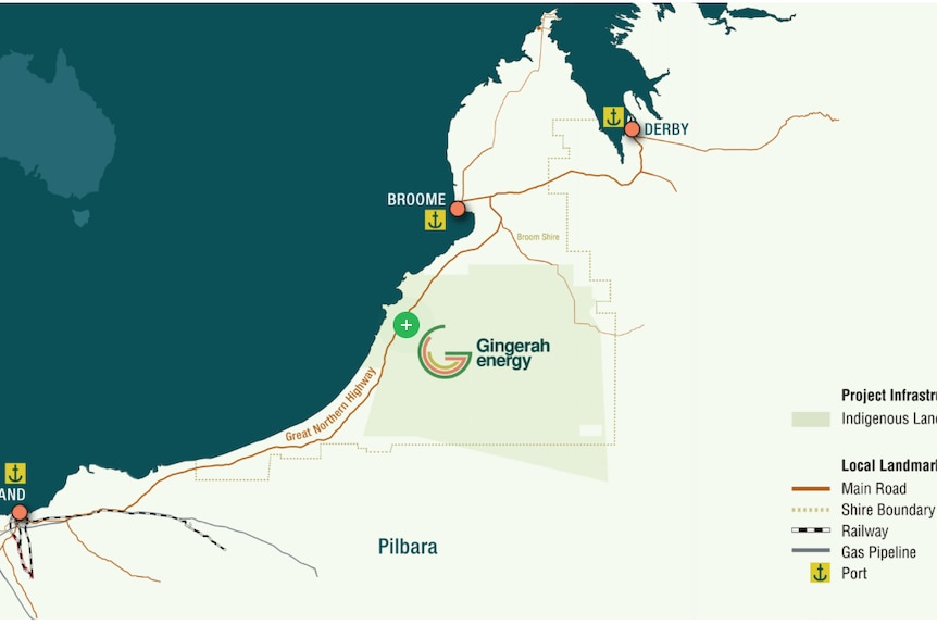 map showing area between Broome and Port Hedland covered by Indigenous Land Use Agreement 
