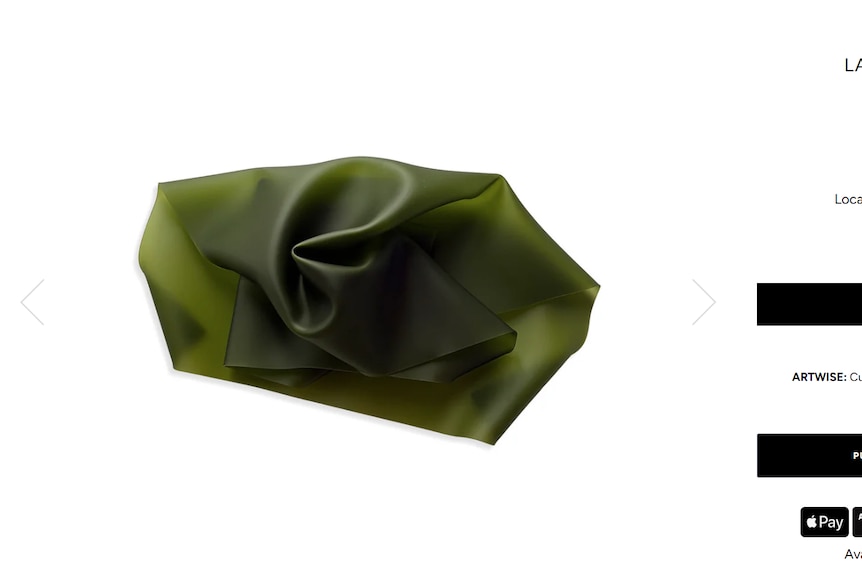 A screenshot of a mossy green plastic sculpture called La Grazon #066 by artist Jean Paul Mangin.