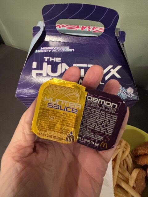 You can order one of each of the two KPop Demon Hunters sauces. Hunter sauce is better than the shockingly purple Demon sauce, in my humble opinion.