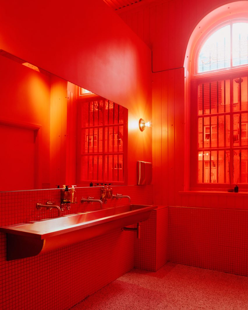 Cafe Kowloon restaurant Daytrip red bathroom