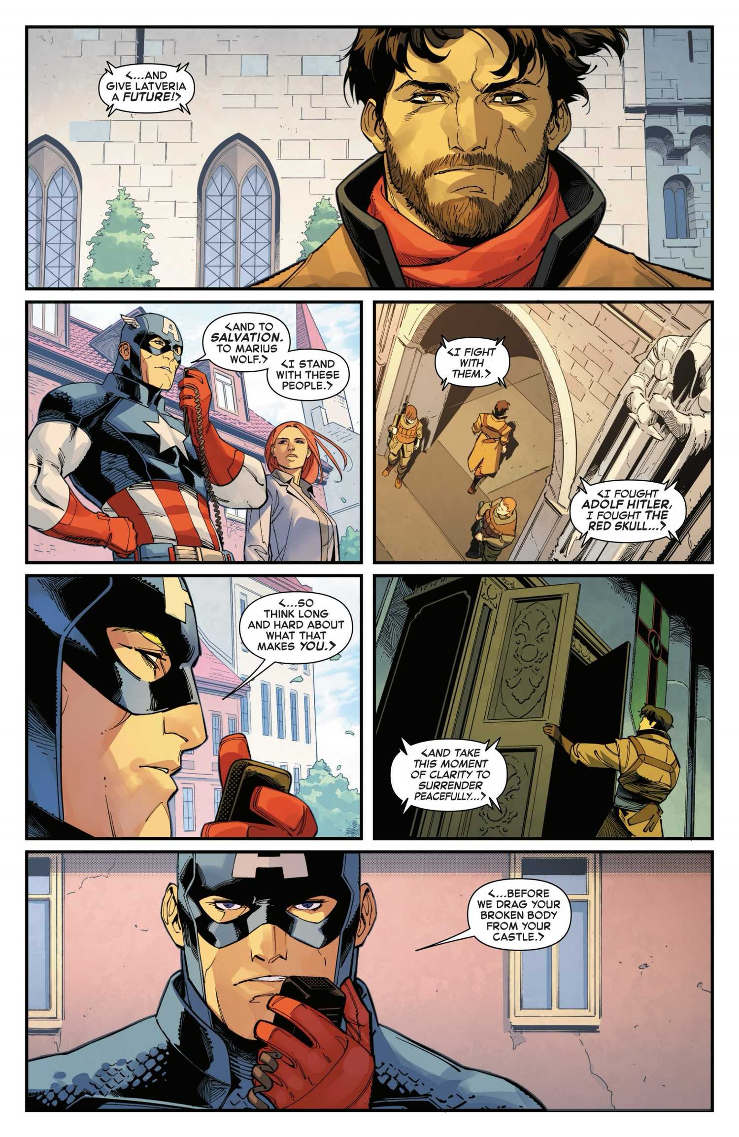 Captain America Challenges Salvation in Captain America #9