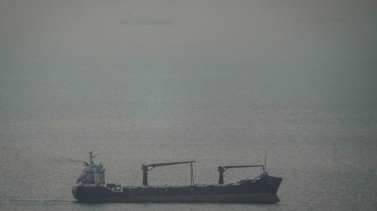 Cargo ships sail in the Arabian Gulf towards Strait of Hormuz in United Arab Emirates, Thursday, March 19, 2026.