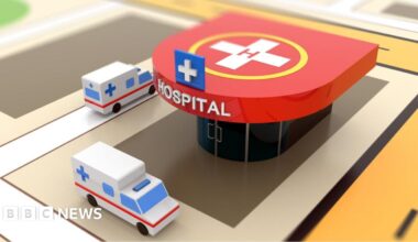 An archive photo of the University Hospital of Wales in Cardiff, while it was being built in the late 1960s. Construction site, scaffolding and cranes in the distance