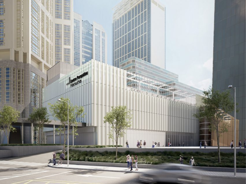 Exterior render of the Centre Pompidou Hanwha by Wilmotte & Associés