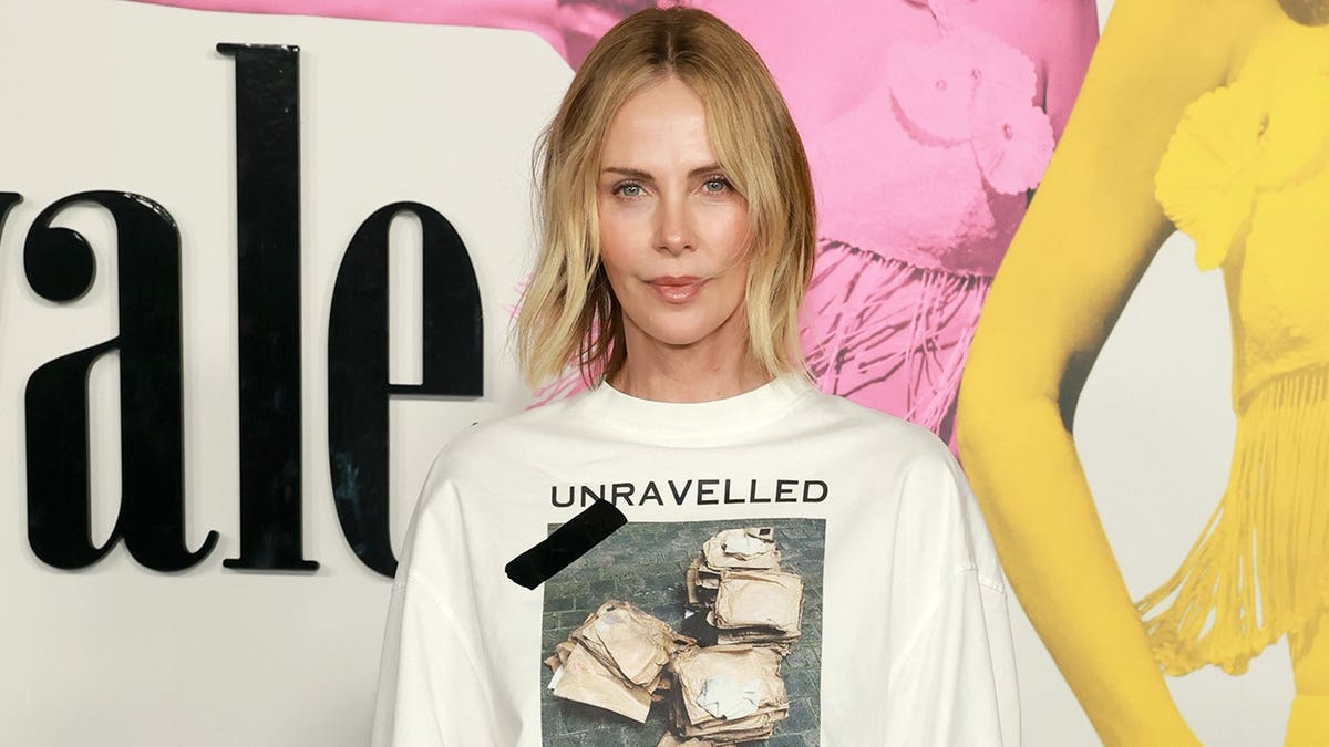 Charlize Theron at the season two finale event of Palm Royale in January 2026.