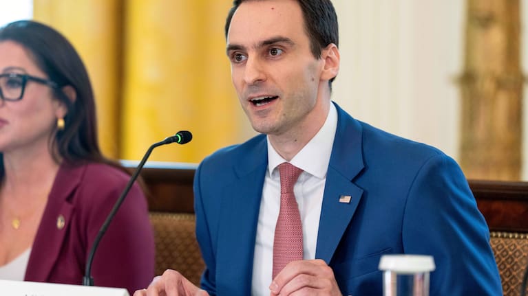 White House director of Science and Technology Policy Michael Kratsios speaks during a meeting of the White House Task Force on Artificial Intelligence Education in the East Room