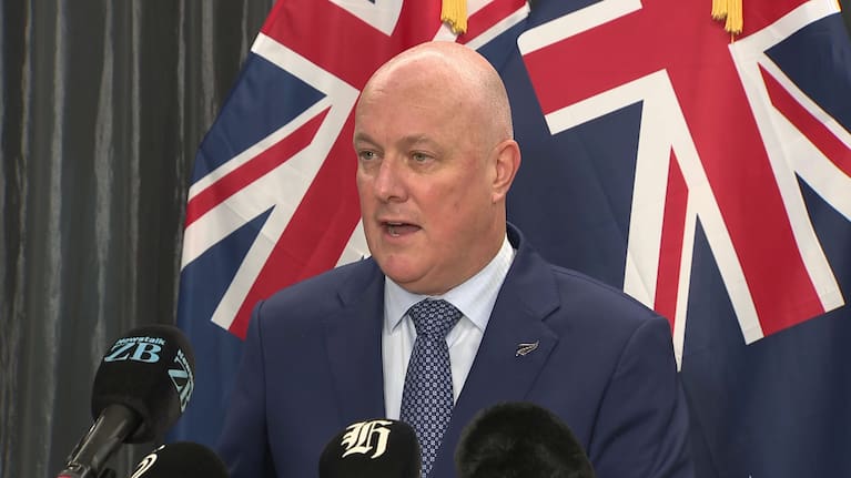 Christopher Luxon speaks to media.