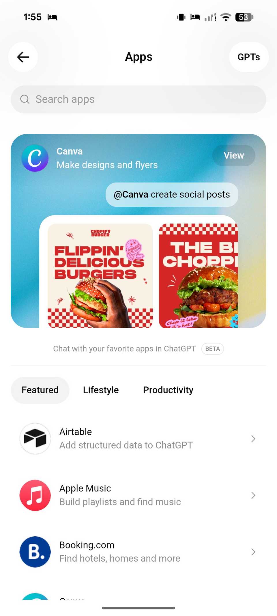 ChatGPT apps