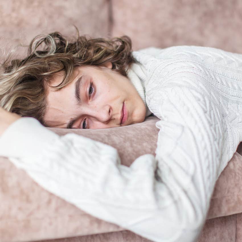 woman feeling guilty for not completing daily care tasks