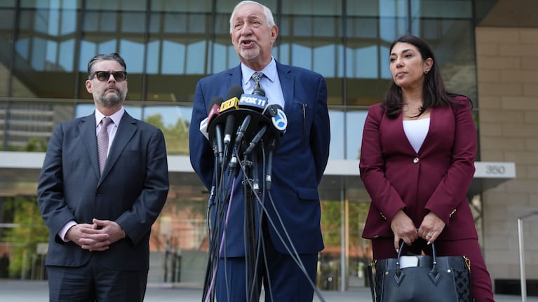 Craig Rothfeld, Criminalist and Prison Consultant, left, Mark Geragos, Defense Attorney, middle, and Alexandra Kazarian, Defense Attorney.