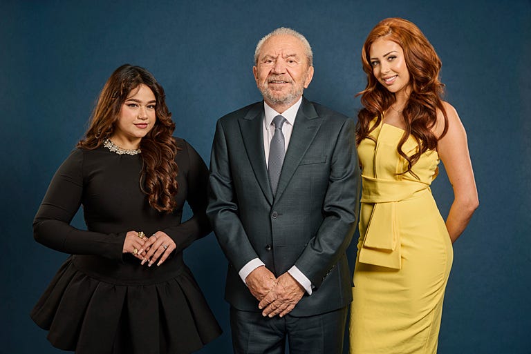 karishma vijay, lord sugar, pascha myhill, the apprentice