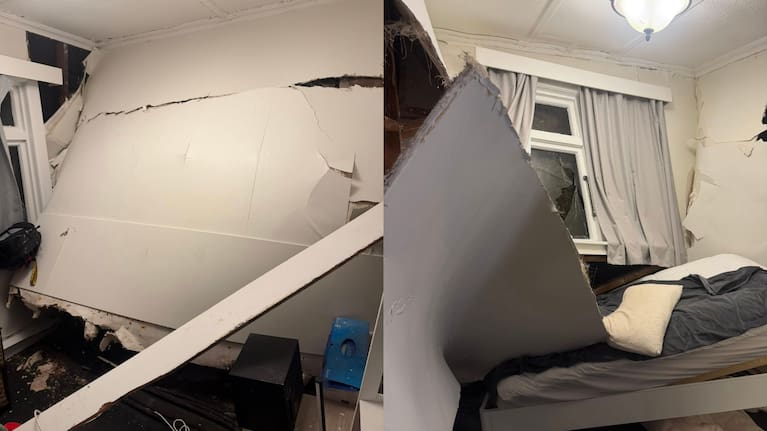 Damage to a property in Brooklyn, Wellington 