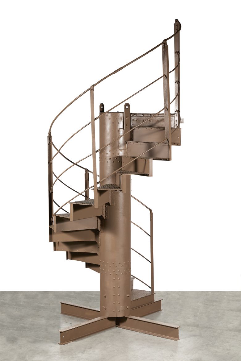 The restored section of the spiral staircase has 14 steps.