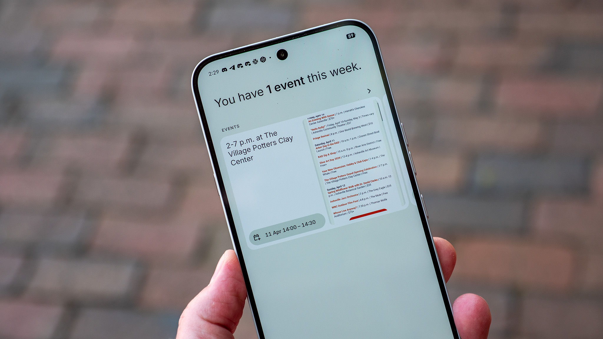Essential Space on the Nothing Phone 4a Pro showing this week's events as extracted from screenshots taken with the Essential Key