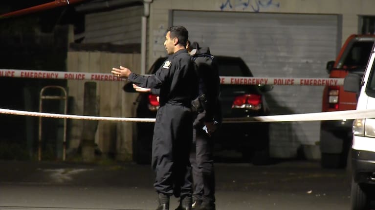 Emergency services investigate the scene of an alleged assault in Auckland's Ranui yesterday.
