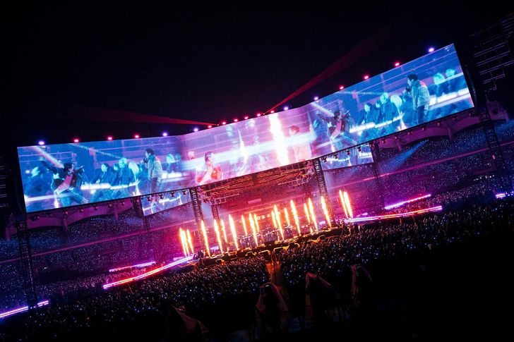 Fans cheer during BTS’ “BTS WORLD TOUR ‘ARIRANG’” concert at Goyang Stadium in Gyeonggi Province, Saturday. Courtesy of BigHit Music 