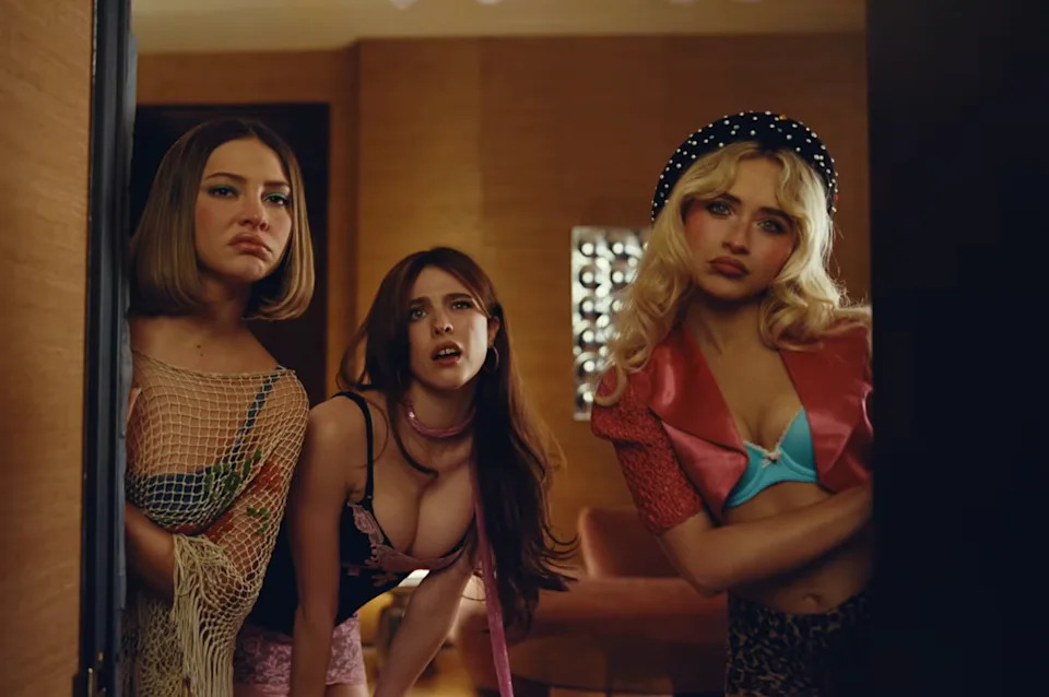 Sabrina Carpenter, Margaret Qualley, and Madelyn Cline in the