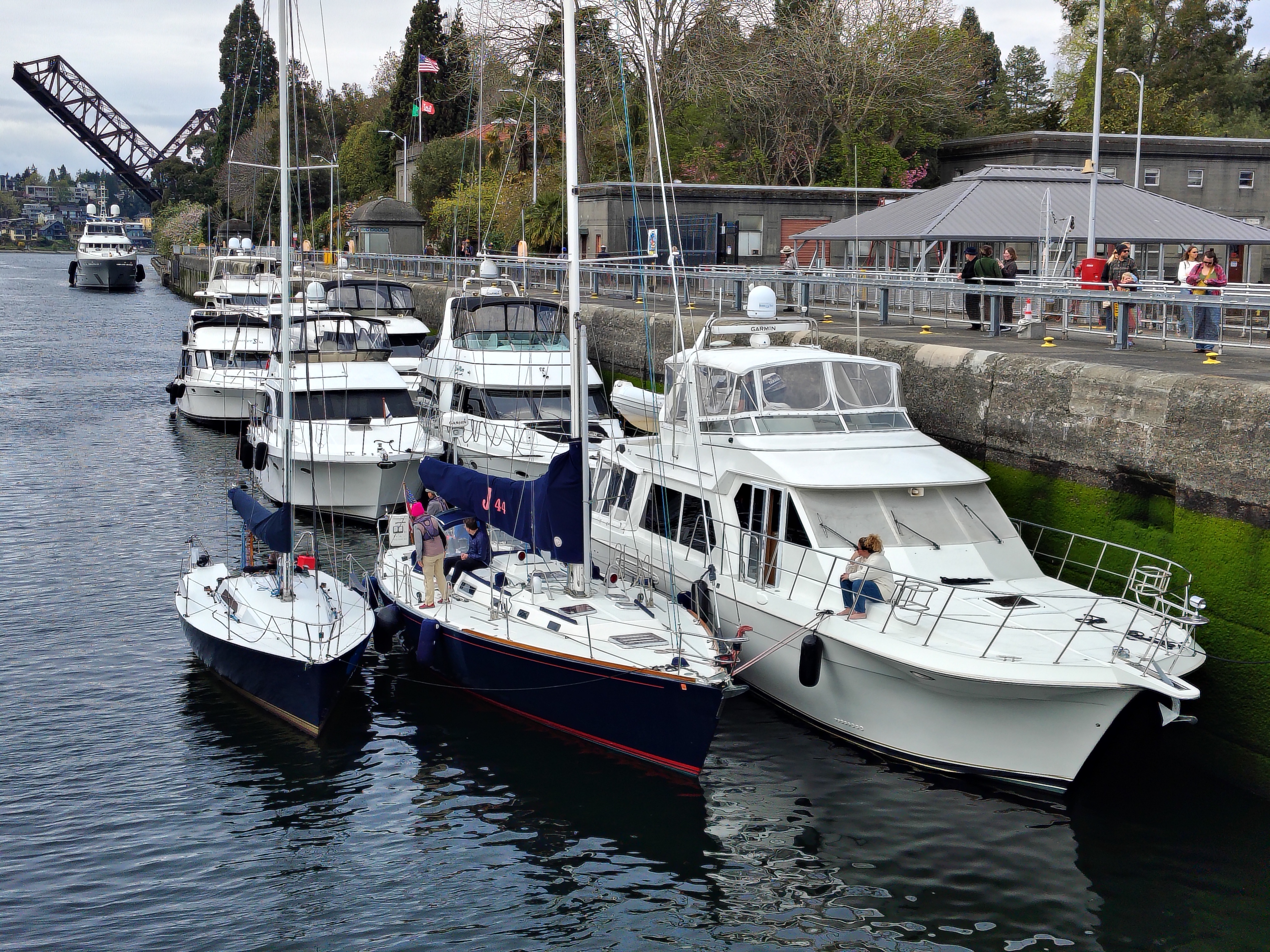 Boats lined up on the water (2x)