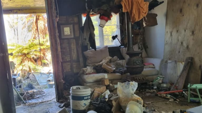 Flood water had been 300mm deep inside Rambo's home. (Source: RNZ / Robin Martin)