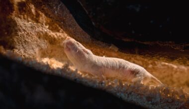 a photo of a naked mole rat in a tunnel