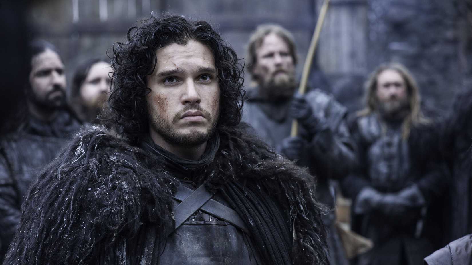 Jon Snow (Kit Harrington) looking angry at Castle Black in Game of Thrones.