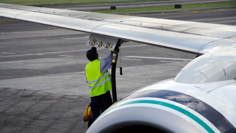 Generic image of a plane being filled with aviation fuel