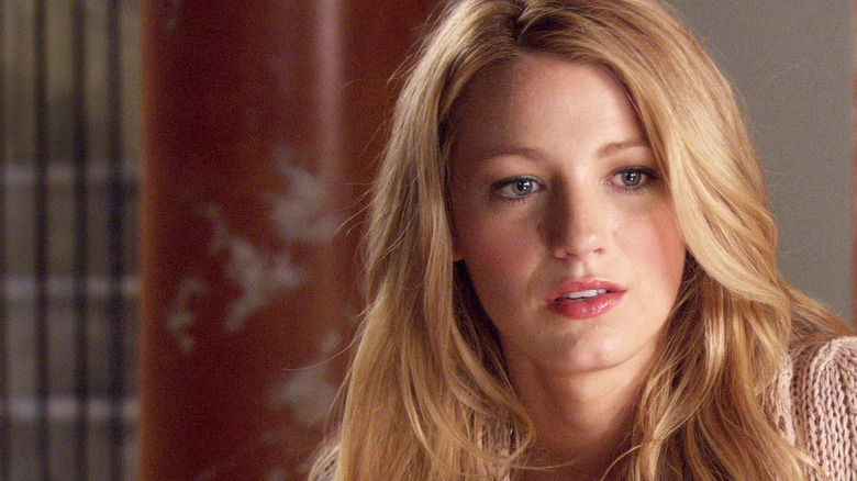 Serena van der Woodsen looking upset in Gossip Girl