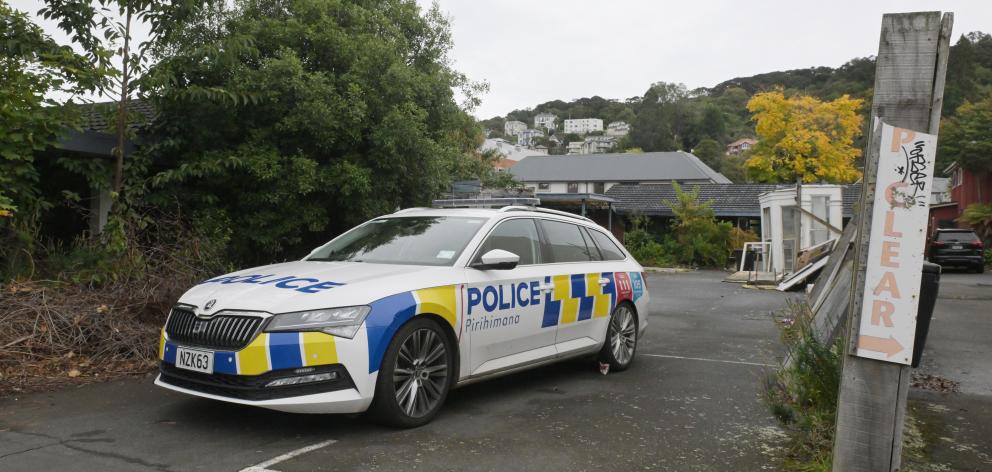 Police outside the building this morning. Photo: Gerard O'Brien 