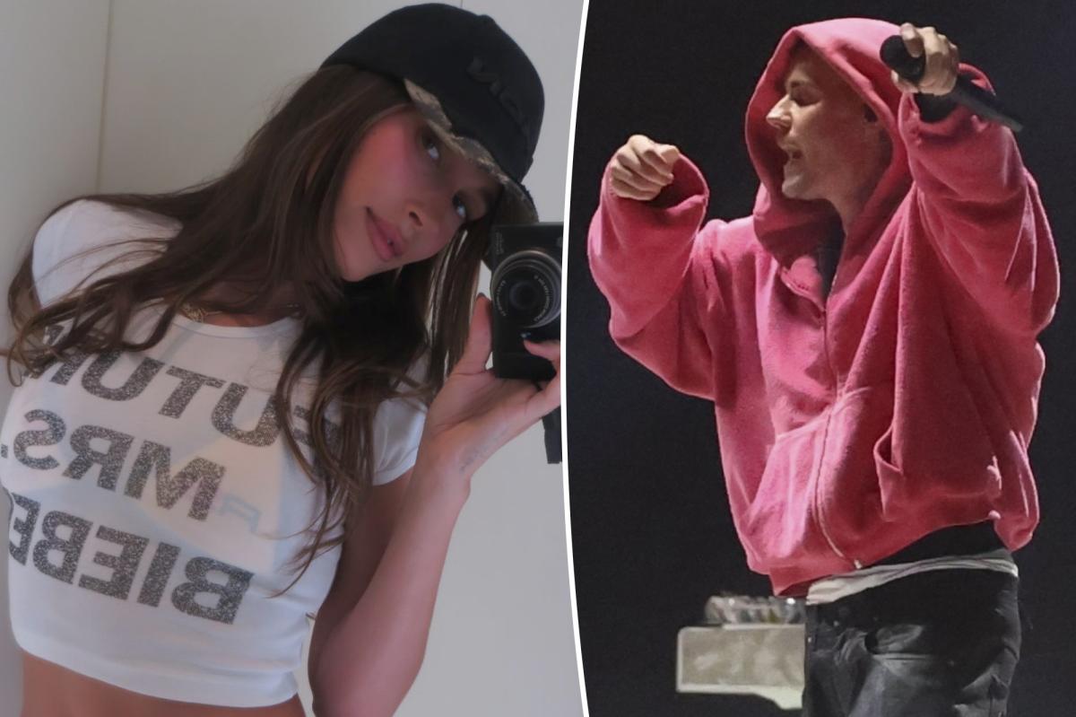 Hailey Bieber shows support for Justin's Coachella 2026 set with sultry outfit change