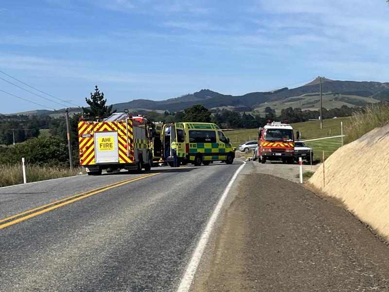 Emergency services at the scene on Monday. Photo: Stephen Jaquiery