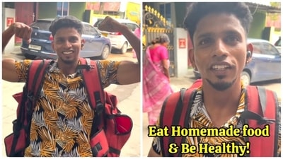 A Chennai delivery agent advocates for a natural fitness approach, warning against steroids and processed foods. (Instagram/ fit.blog.by.jc)