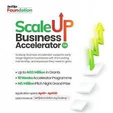 Call For Applications: Bet9ja Foundation ScaleUp Business Accelerator 2.0 (Up To N3Million Grant )
