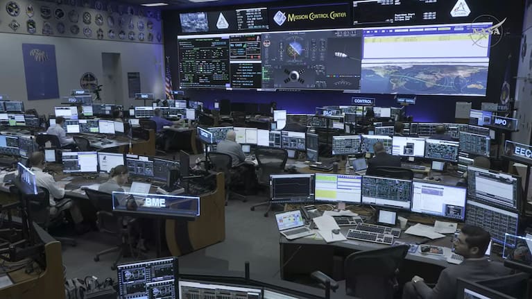 Inside NASA's Mission Control Centre in Huston, Texas.