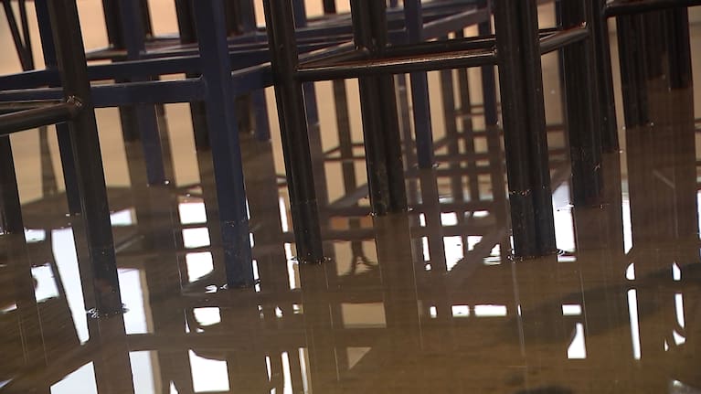 The Island Bay Bowling Club's clubrooms did not escape the floodwaters.