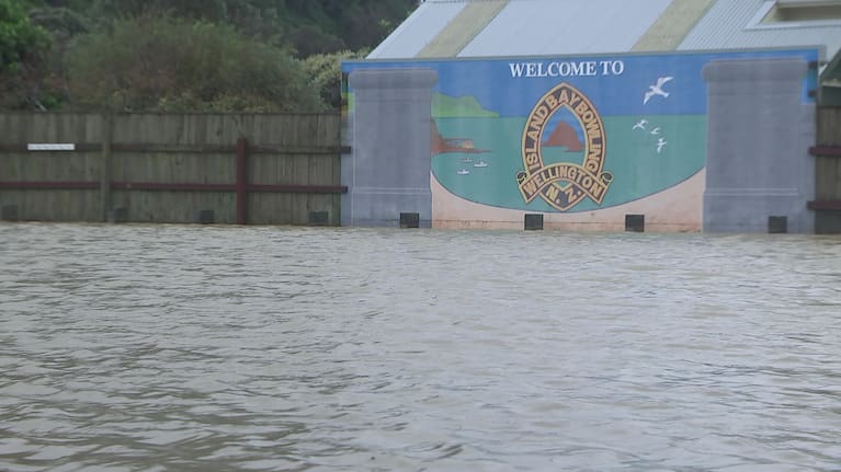 The Island Bay Bowling Club, underwater.