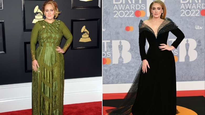 Adele in 2017 and 2022