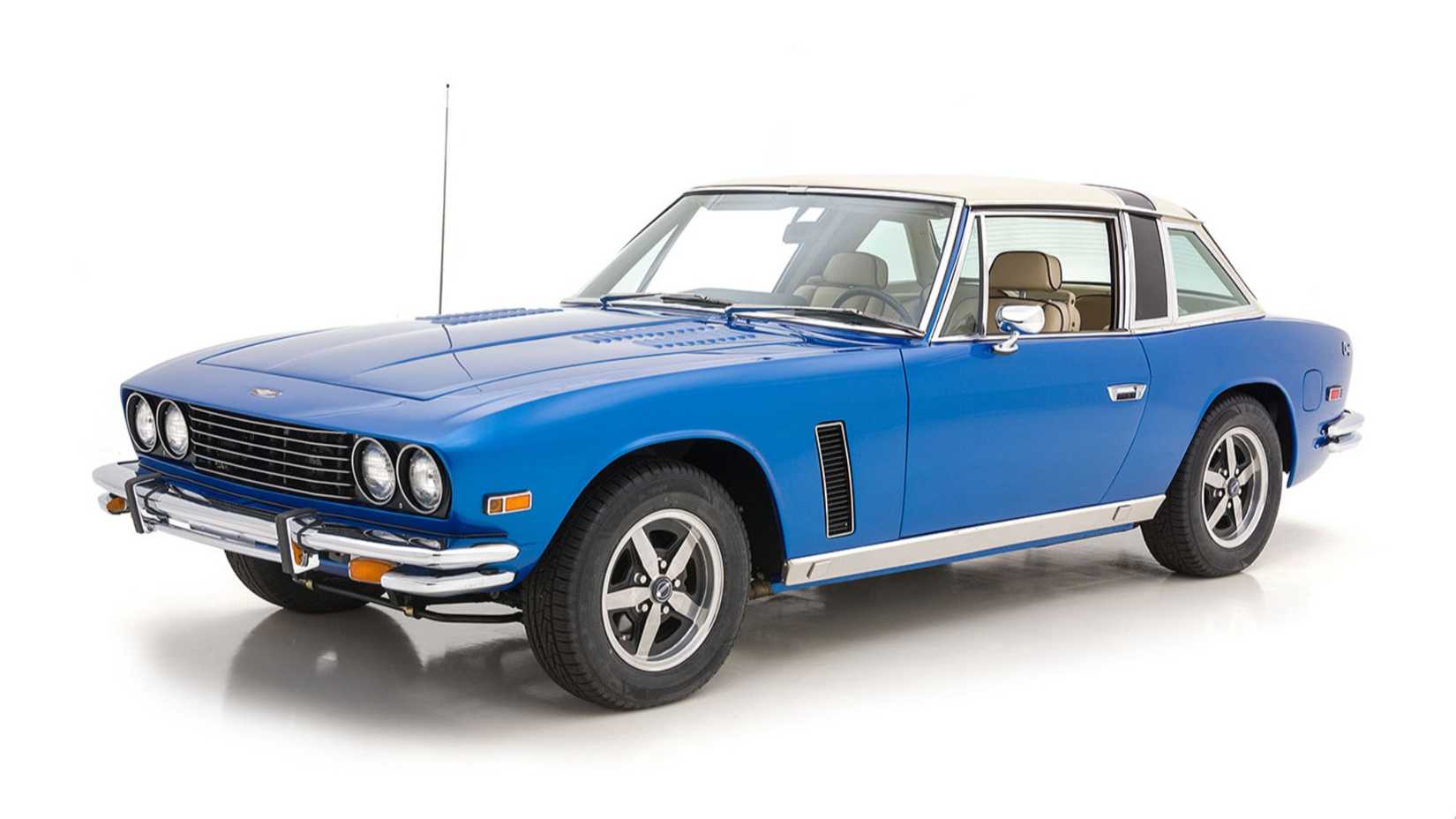1976 Jensen Interceptor Coupe Blue Front Angled View
